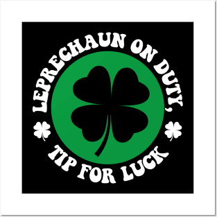 Tip For Luck St Patrick's Day Bartender Waitress Posters and Art